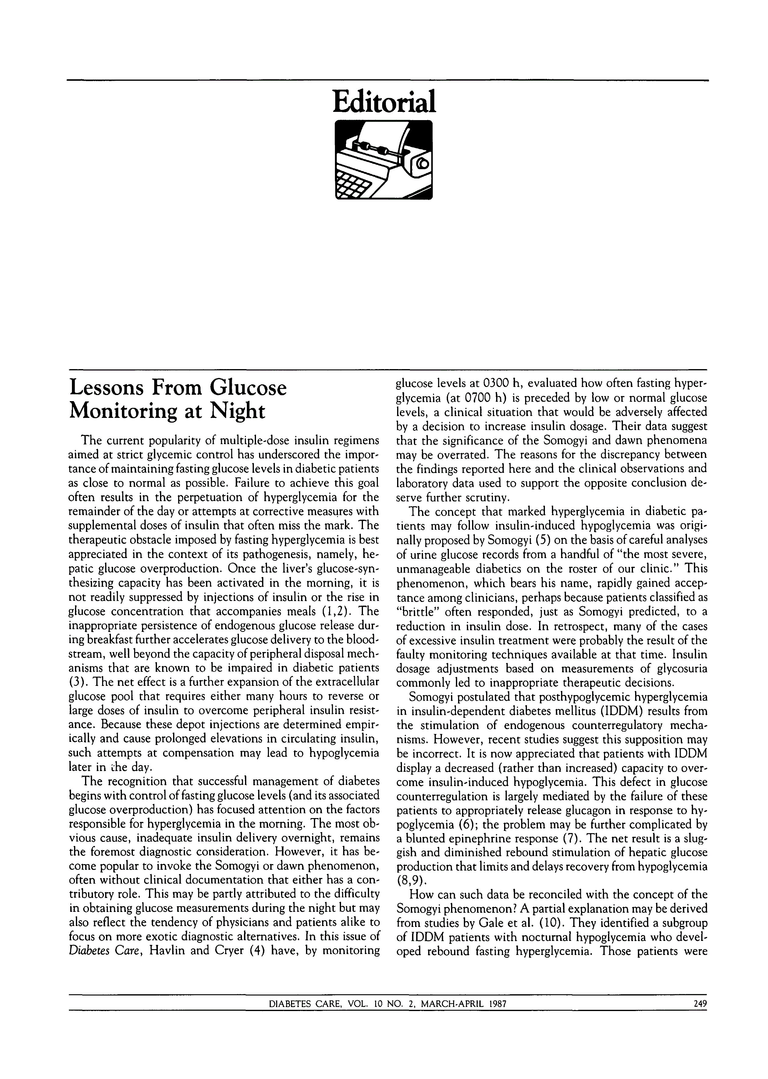 First page of Lessons From Glucose Monitoring at Night