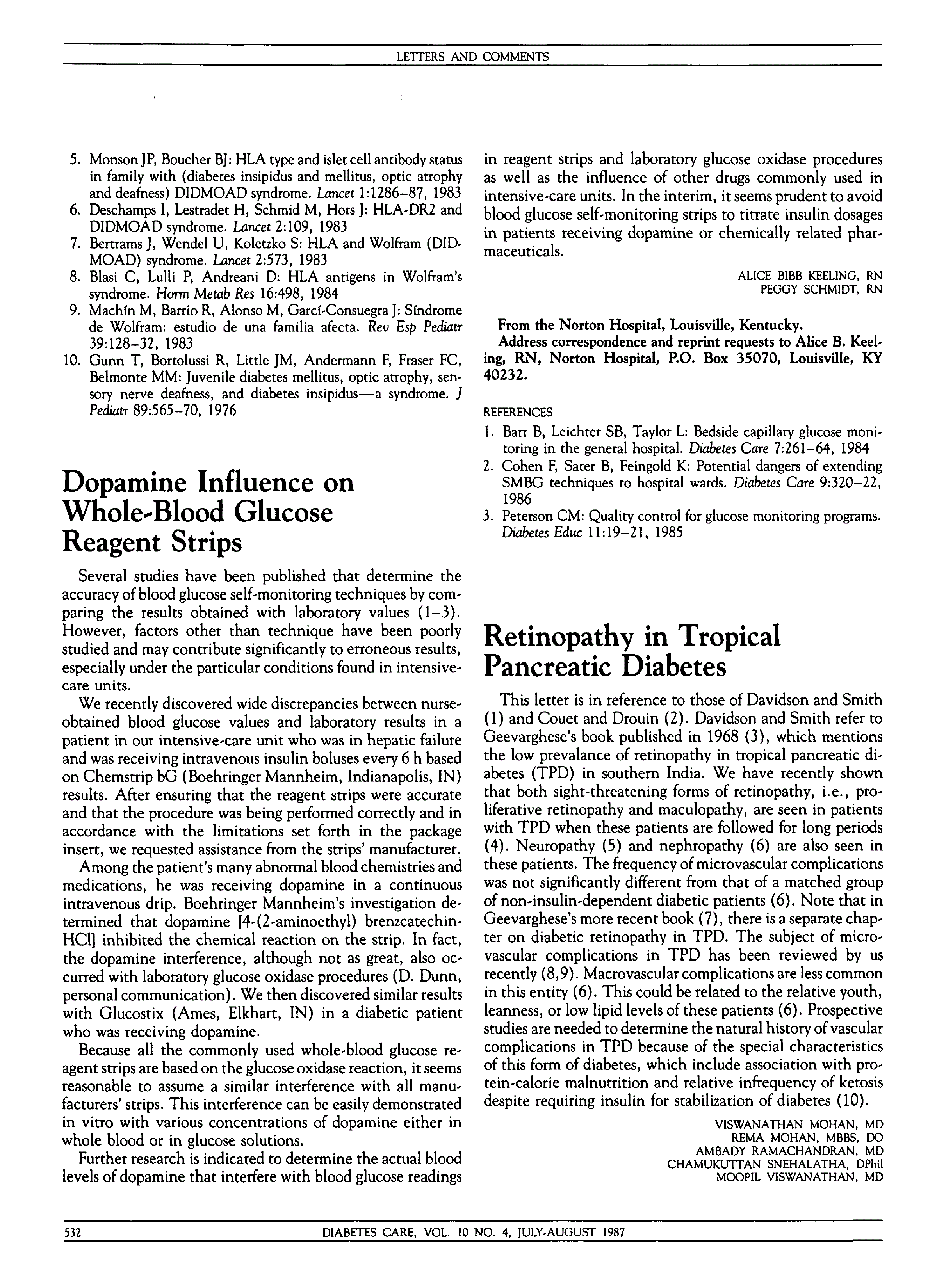 First page of Retinopathy in Tropical Pancreatic Diabetes
