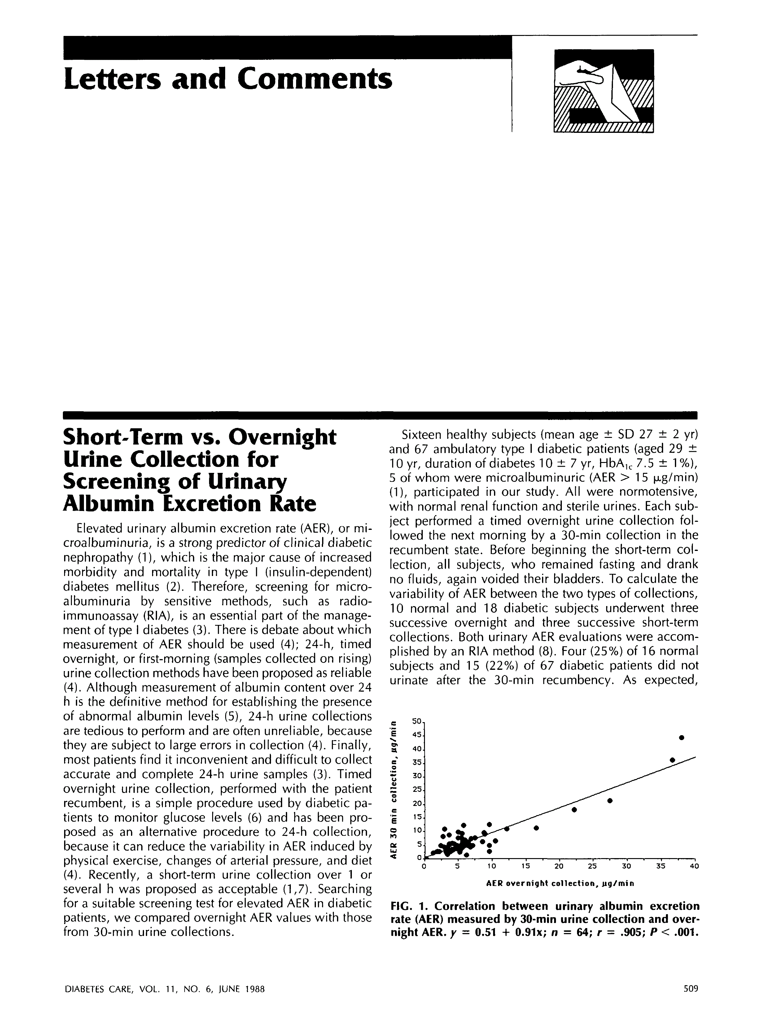 First page of Short-Term vs. Overnight Urine Collection for Screening of Urinary Albumin Excretion Rate