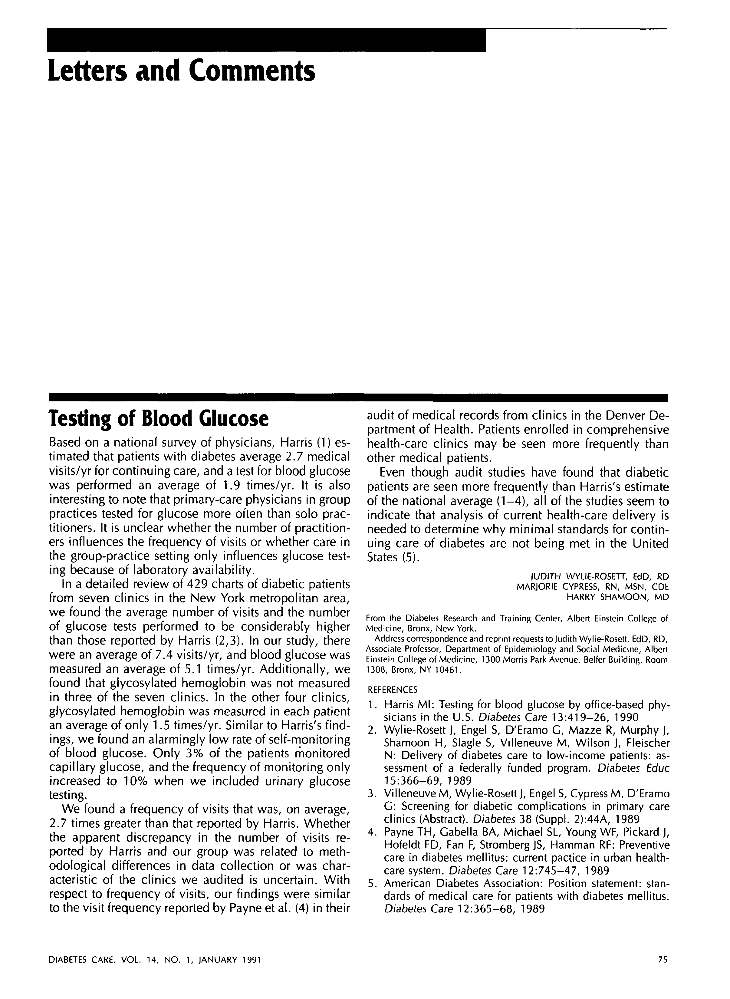 First page of Testing of Blood Glucose