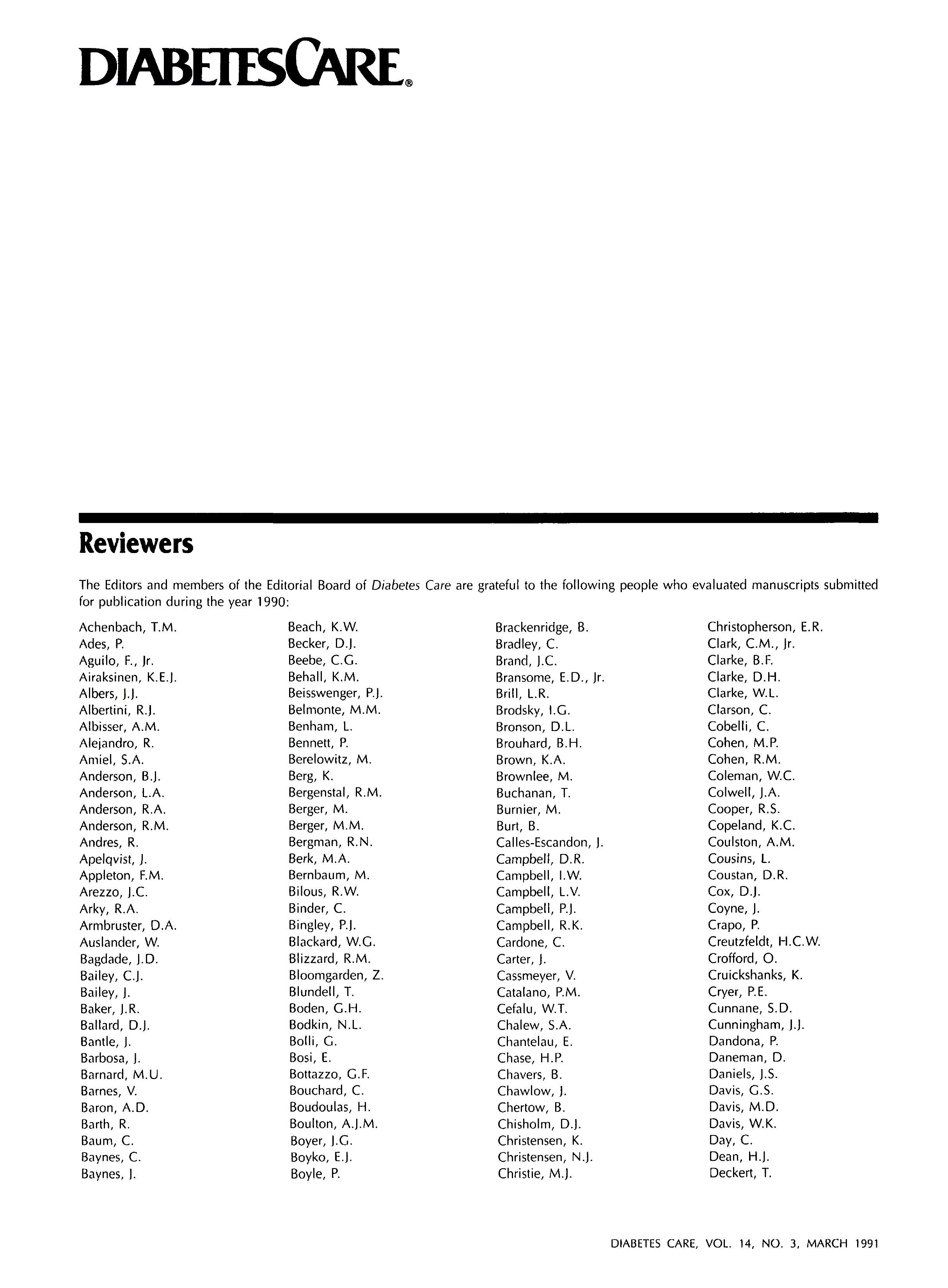 First page of Reviewers