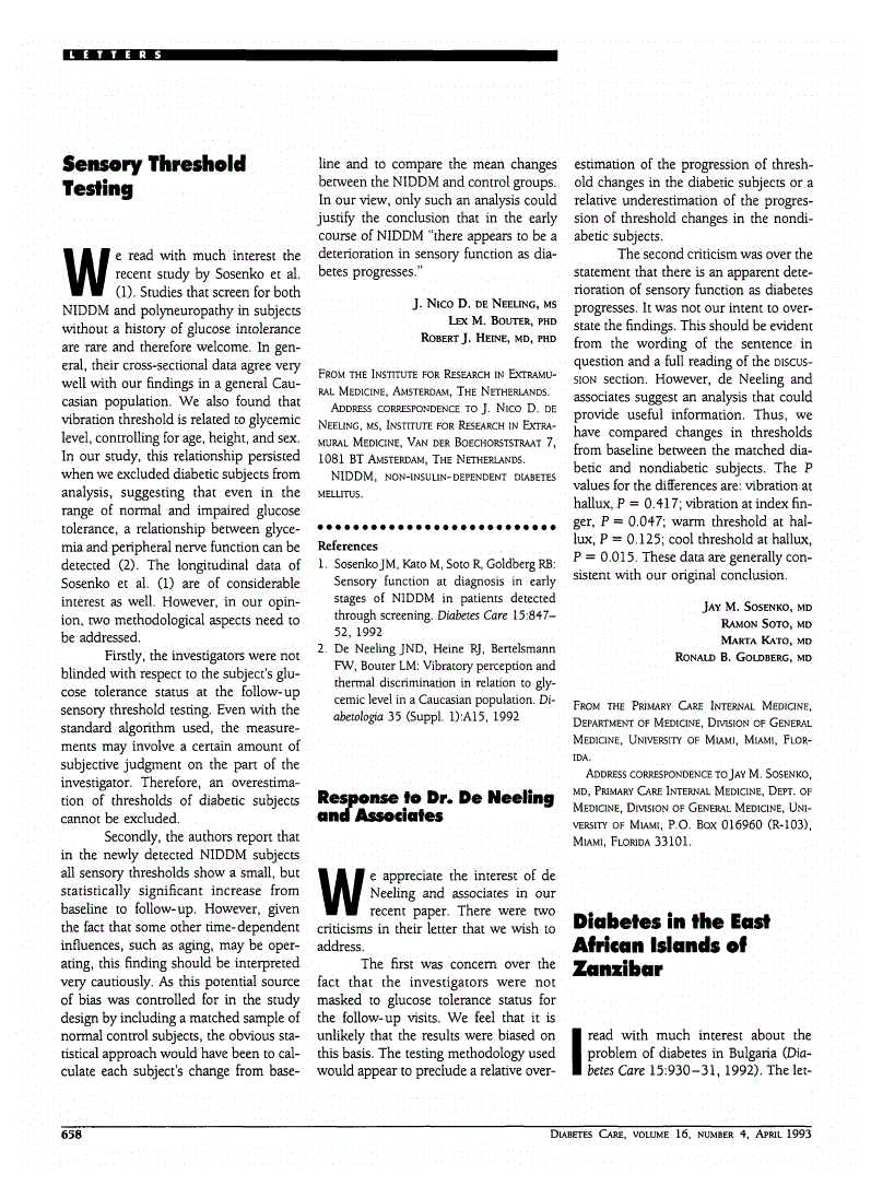 First page of Sensory Threshold Testing