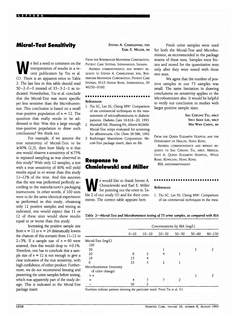 First page of Response to Chmielewski and Miller
