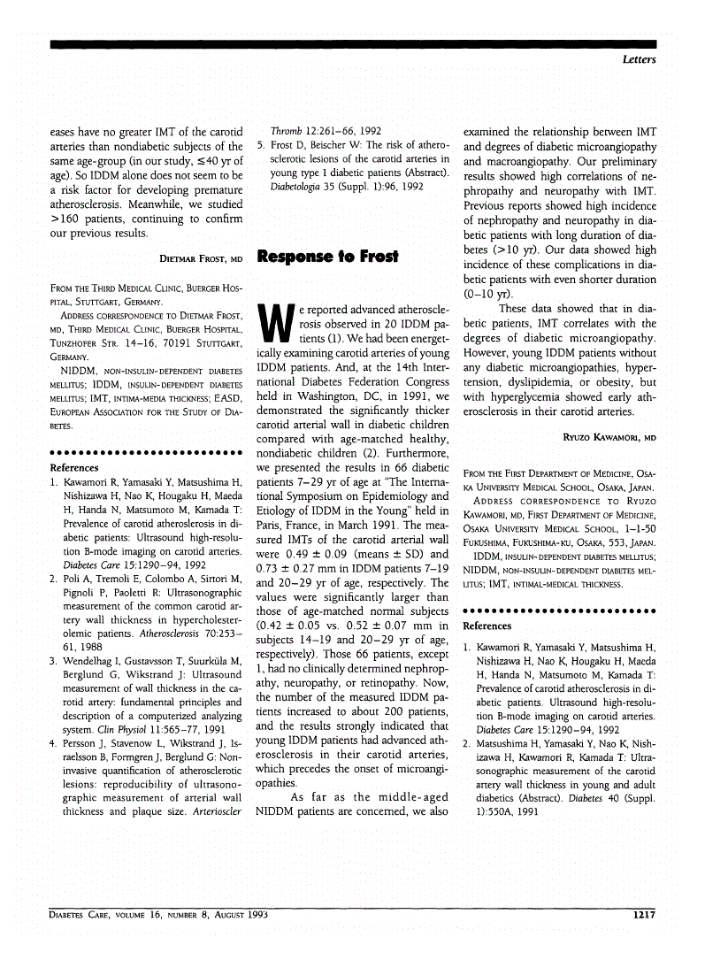 First page of Response to Frost