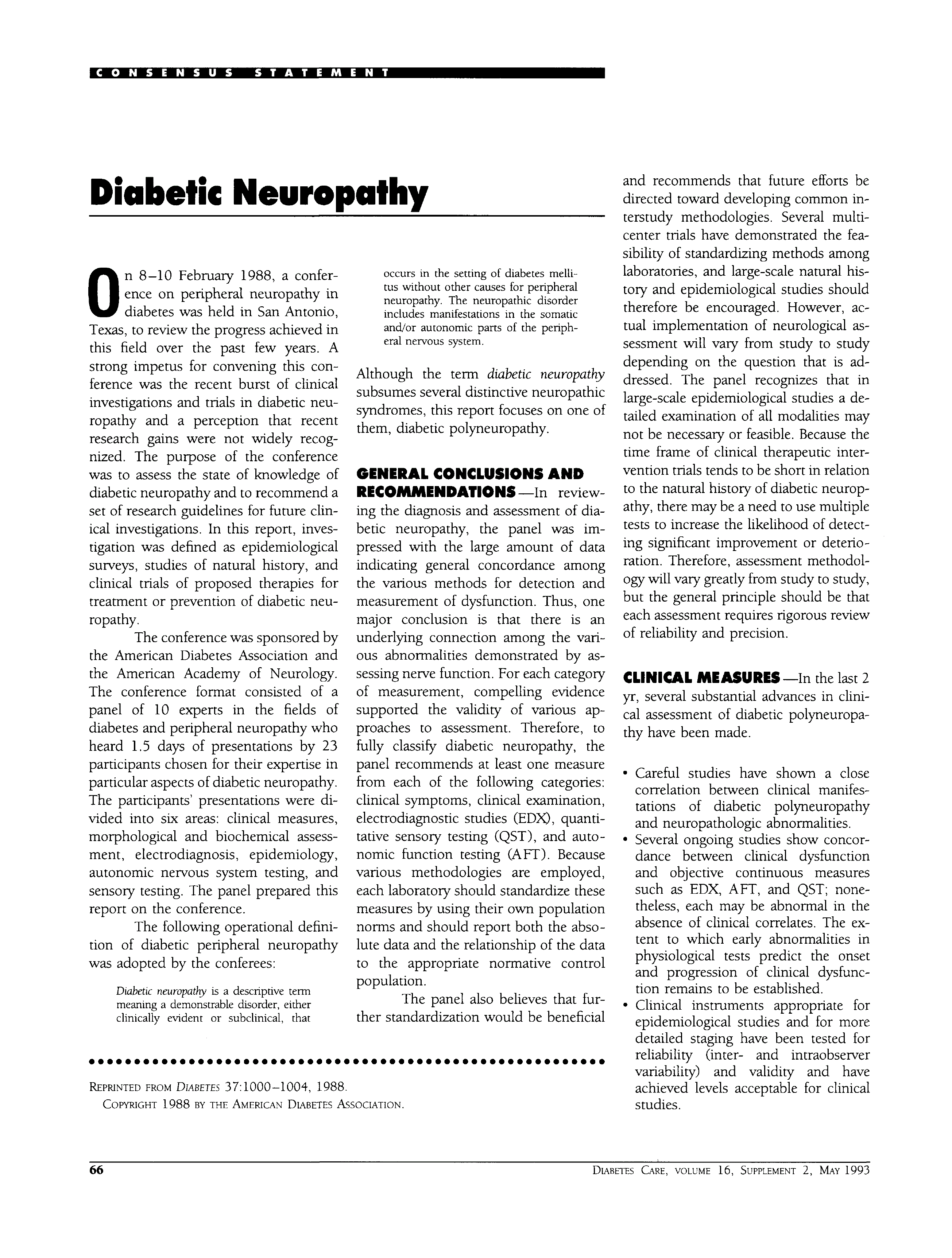 First page of Diabetic Neuropathy