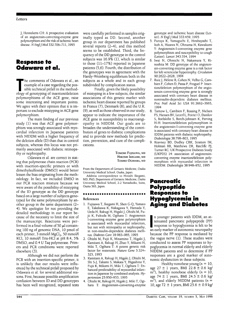 First page of Response to Odawara et al.