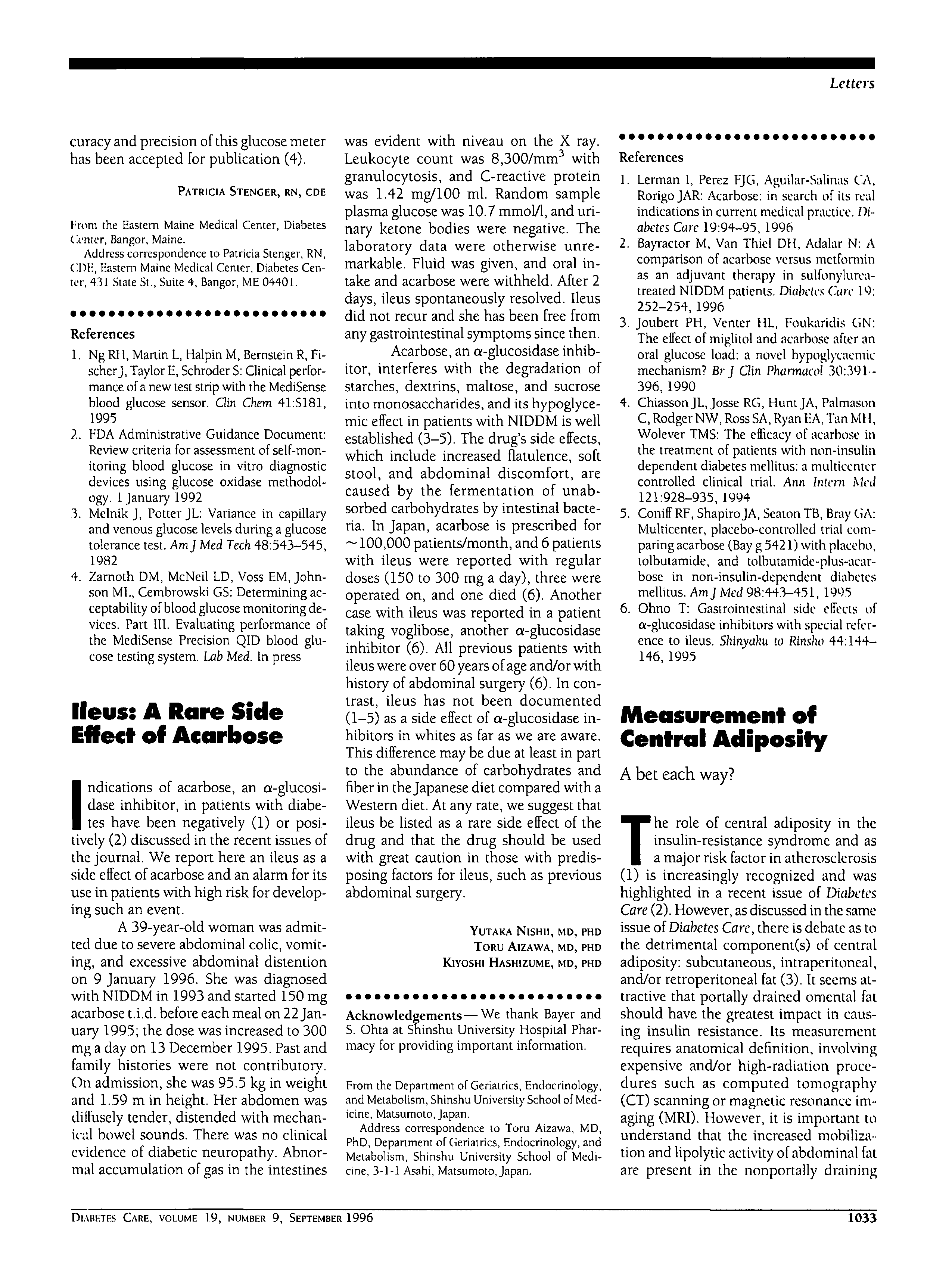 First page of Ileus: A Rare Side Effect of Acarbose