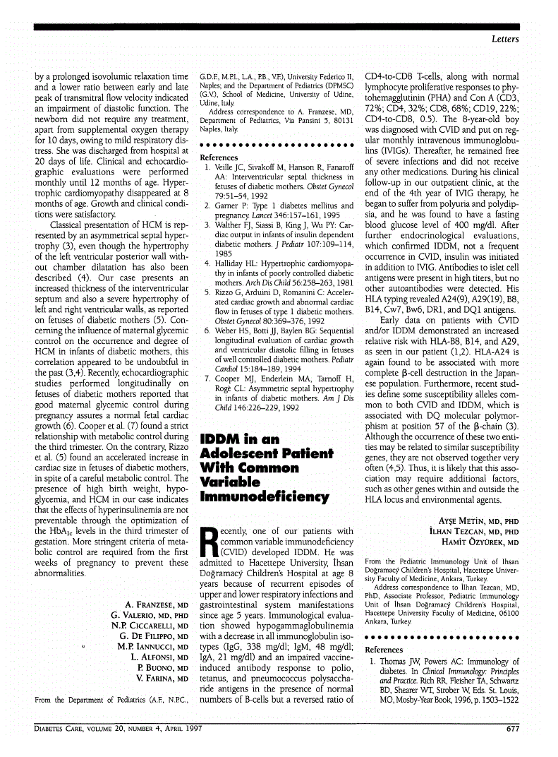 First page of IDDM in an Adolescent Patient With Common Variable Immunodeficiency