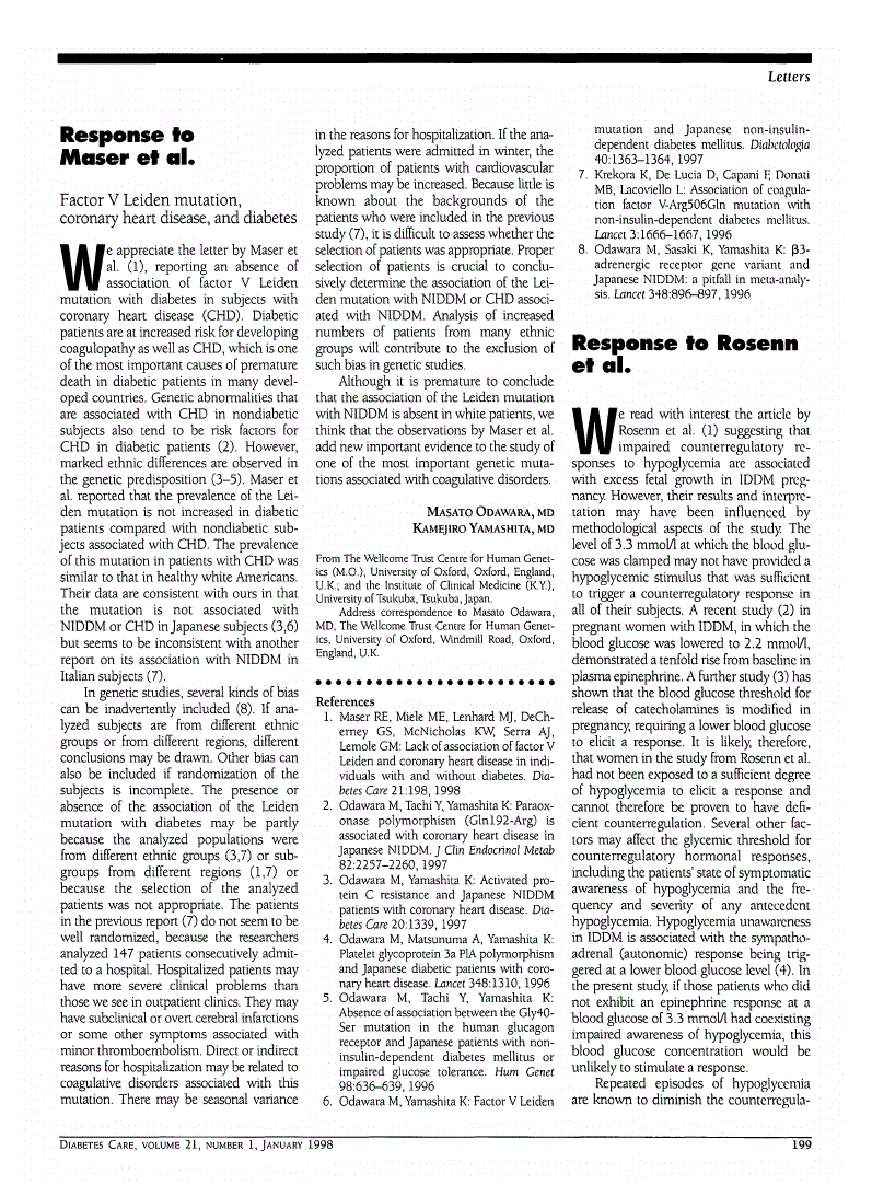 First page of Response to Rosenn et al.