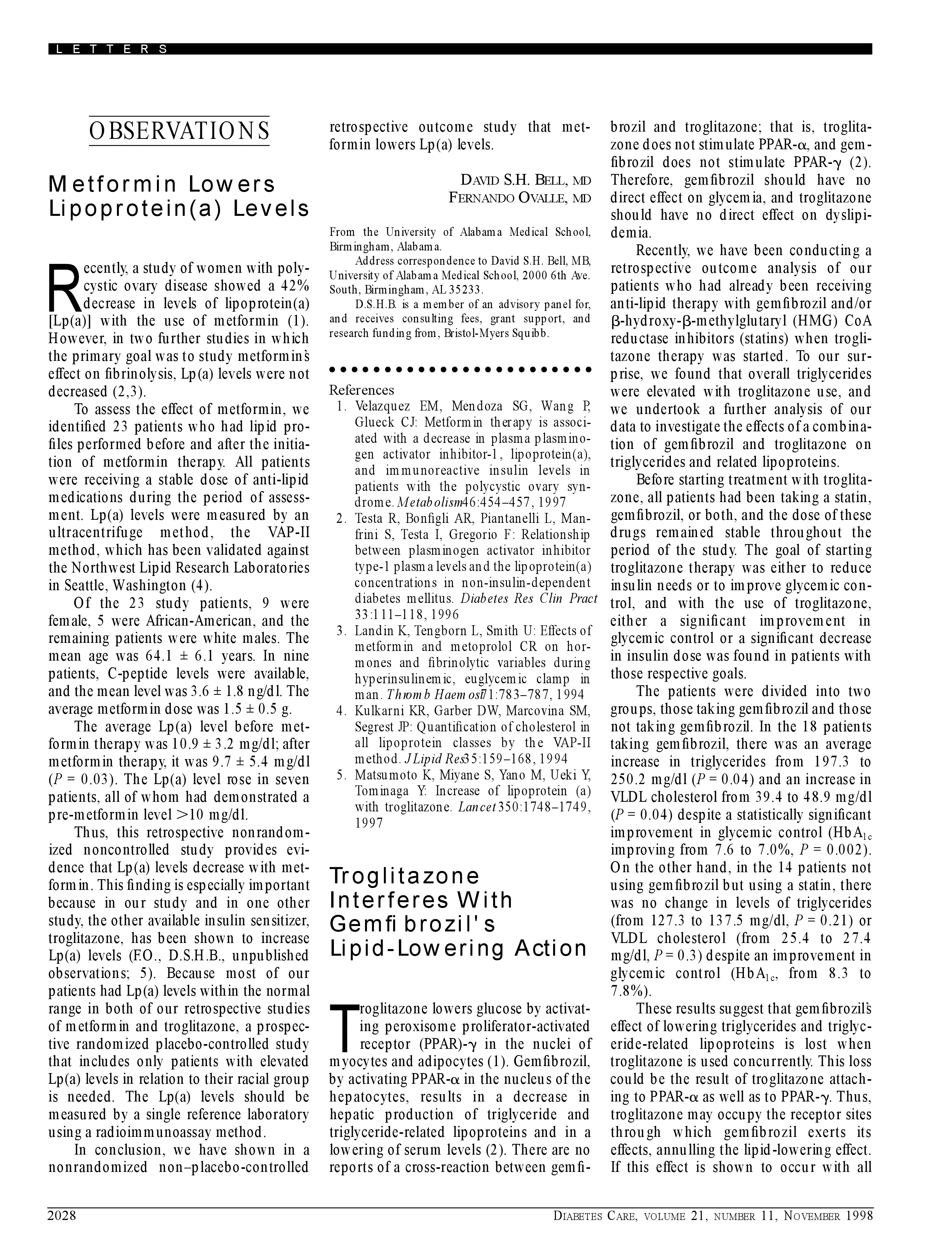 First page of Association between fibrinogen levels and insulin resistance.