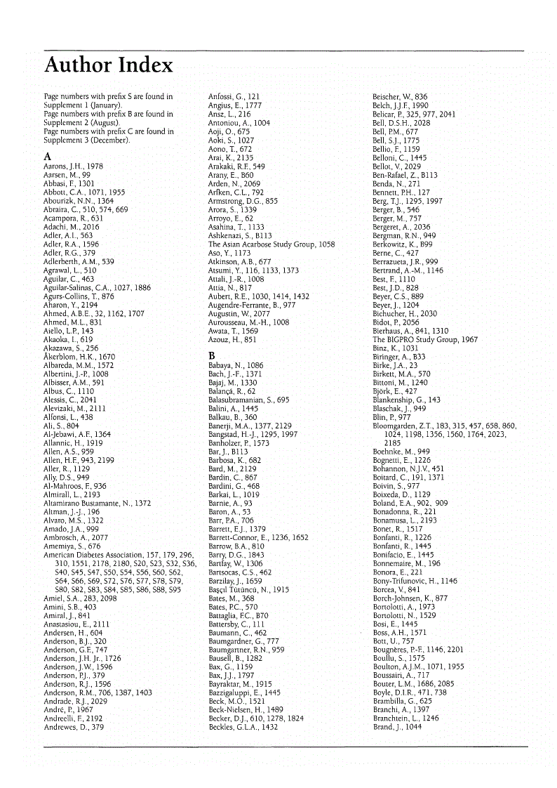 First page of Author Index