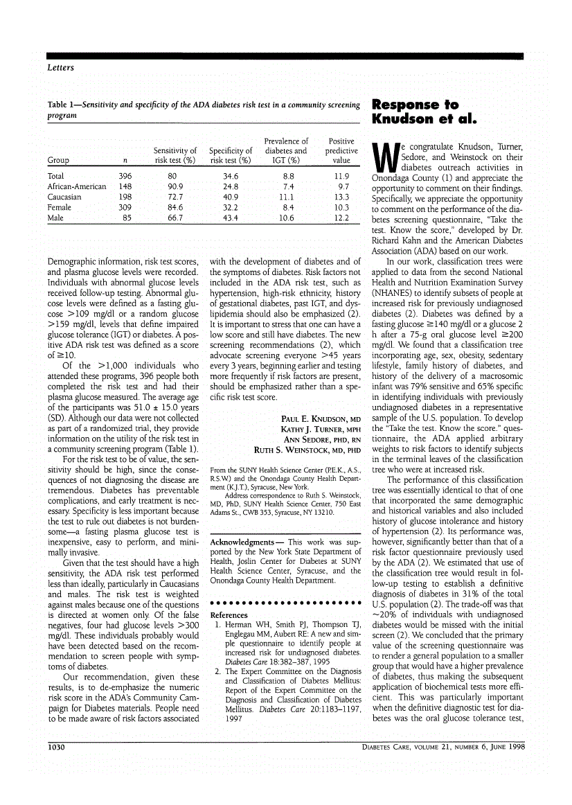 First page of Response to Knudson et al.