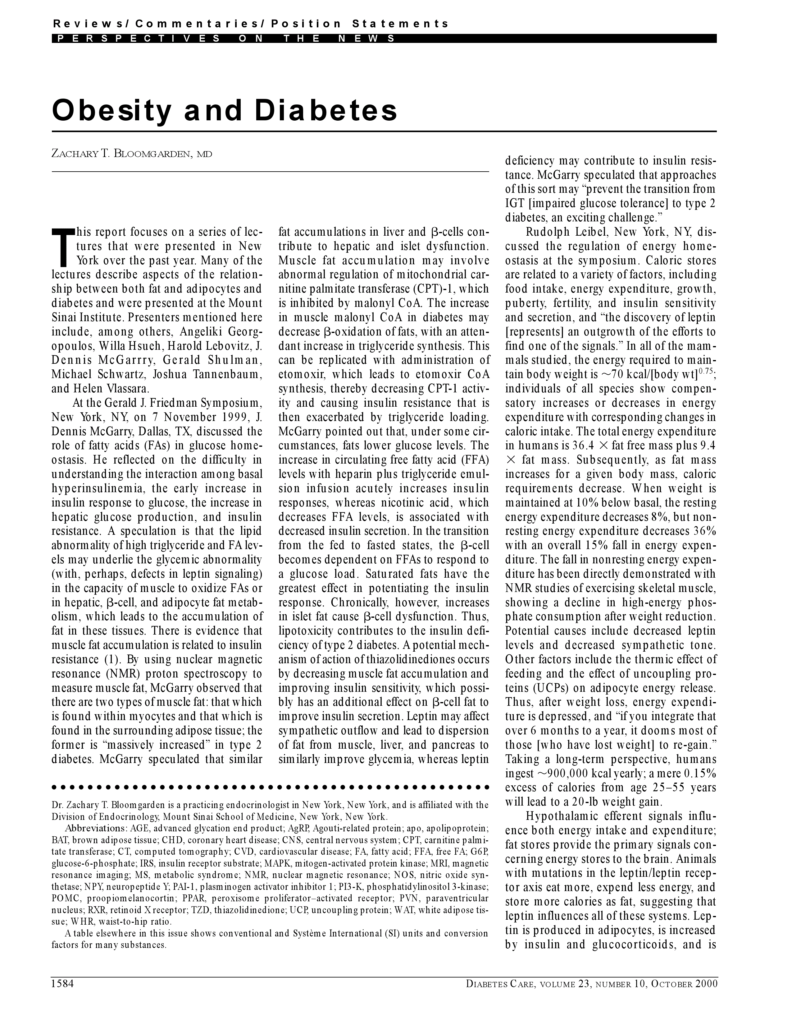 First page of Obesity and diabetes.