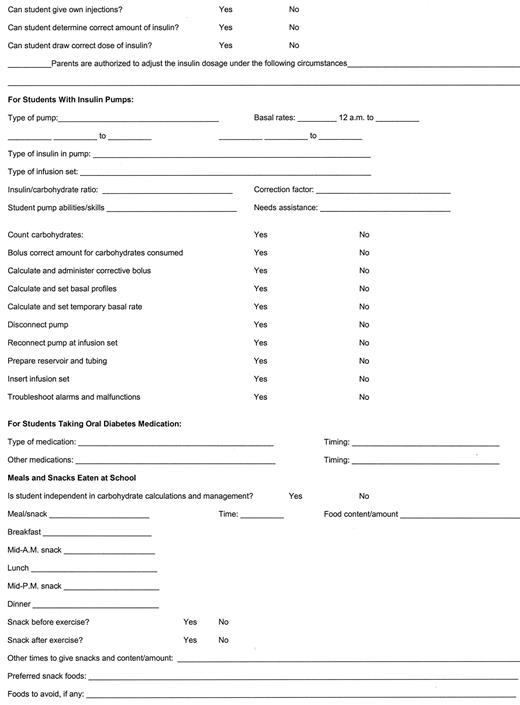 Figure 1—. Diabetes Medical Management Plan.