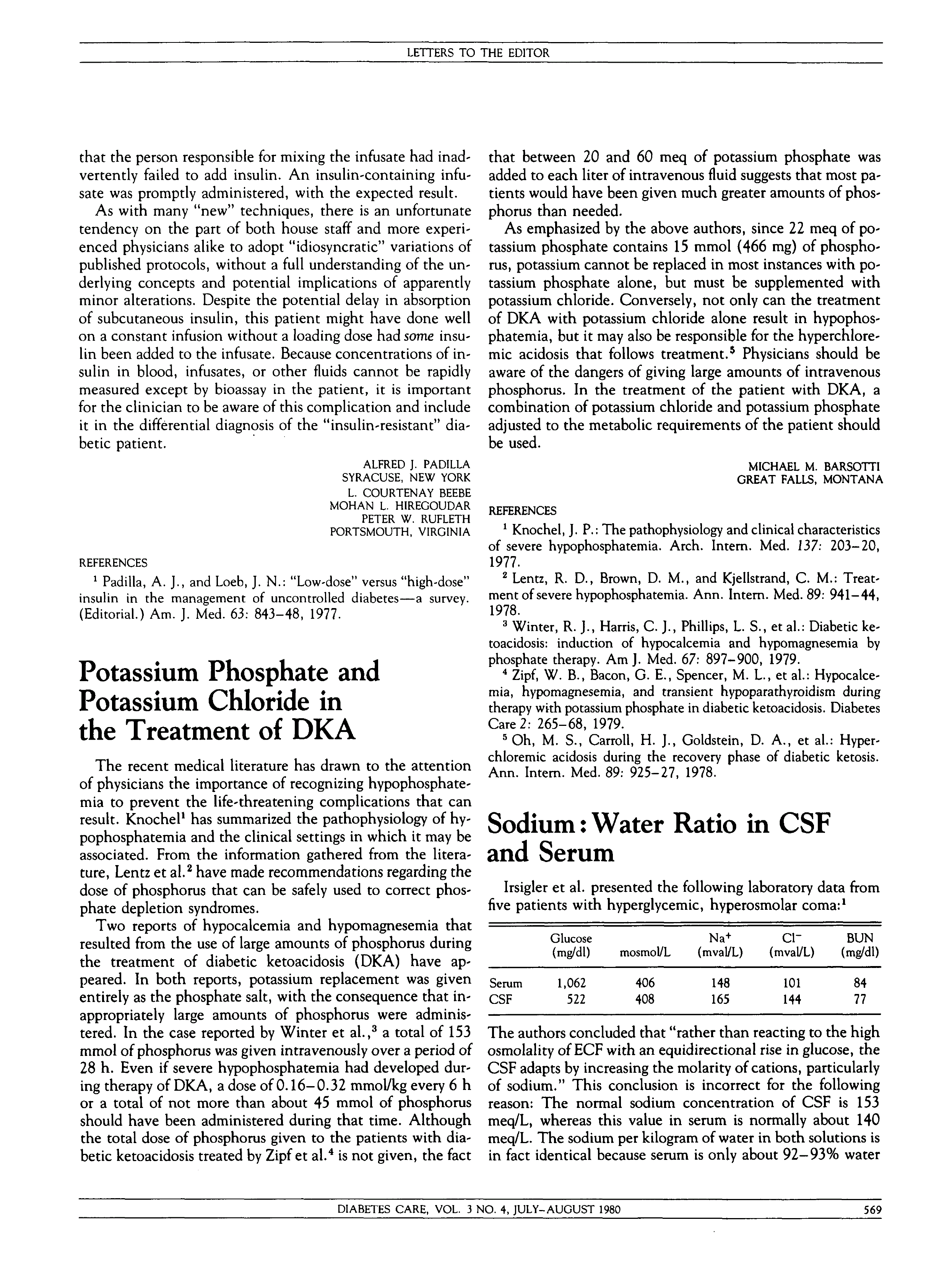 Potassium Phosphate and Potassium Chloride in the Treatment of DKA