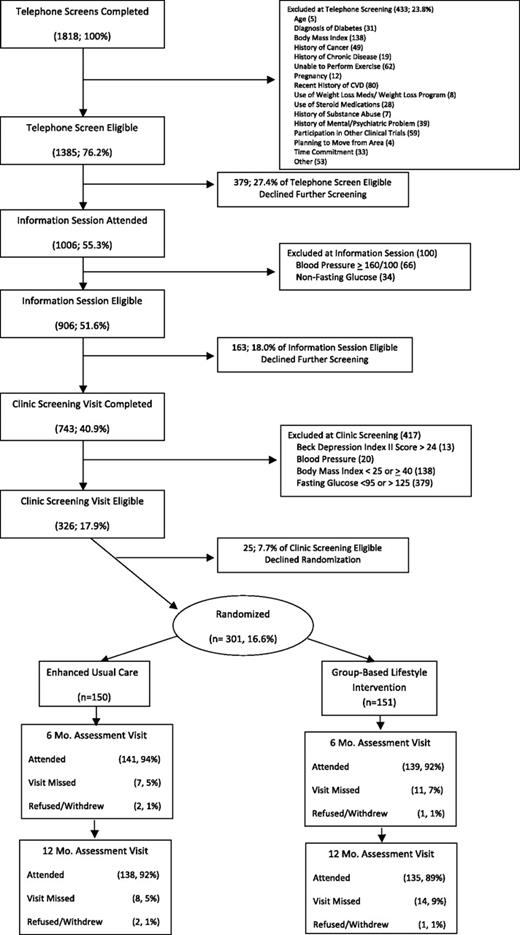 Figure 1. Flow of participants from screening to completion of the final follow-up assessment.