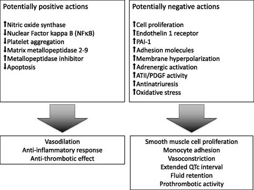 Figure 3. Synopsis of potentially positive and potentially negative effects of insulin with respect to CV risk (adapted from ref. 30).