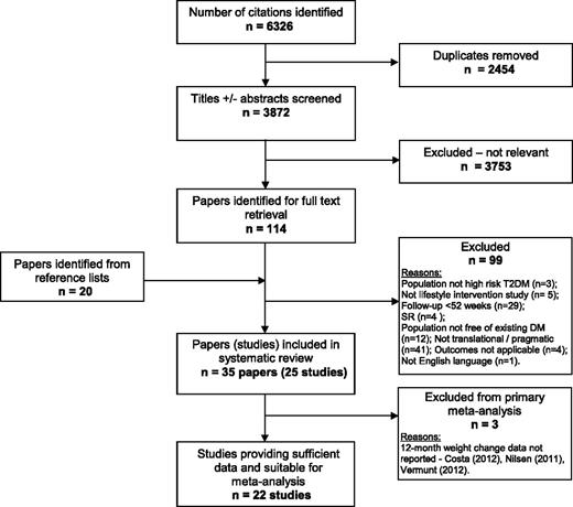 Figure 1. Flowchart of selection of studies from search to final inclusion. DM, diabetes mellitus; T2DM, type 2 diabetes mellitus.