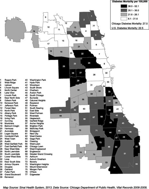Figure 1. AADMRs by Chicago community area.