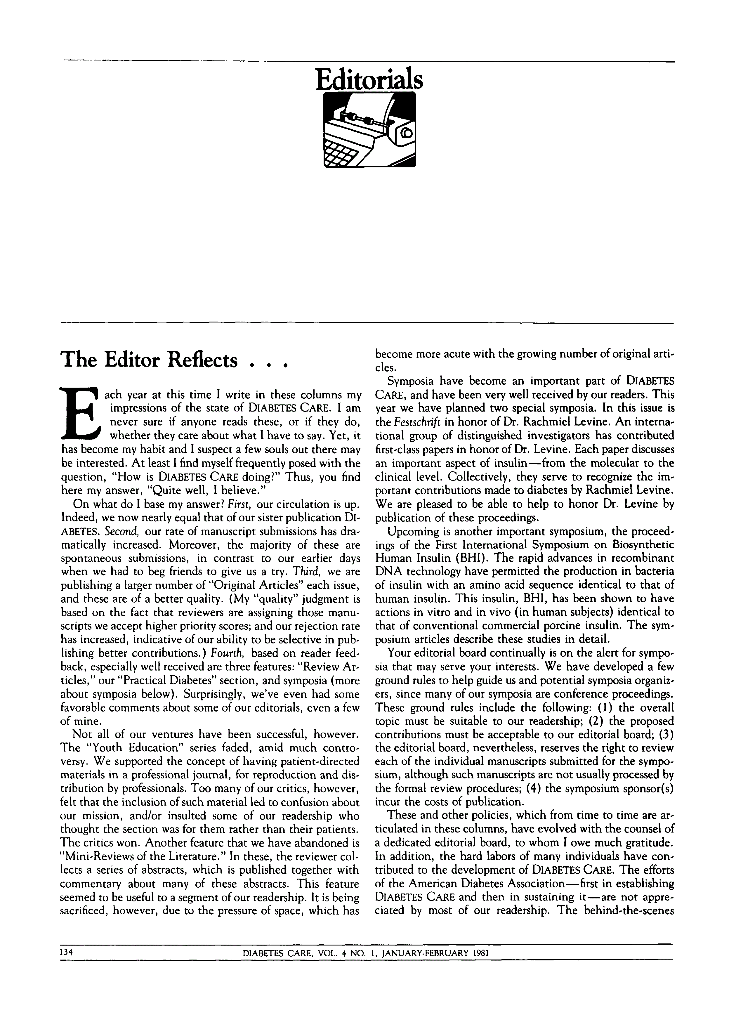 First page of The Editor Reflects…