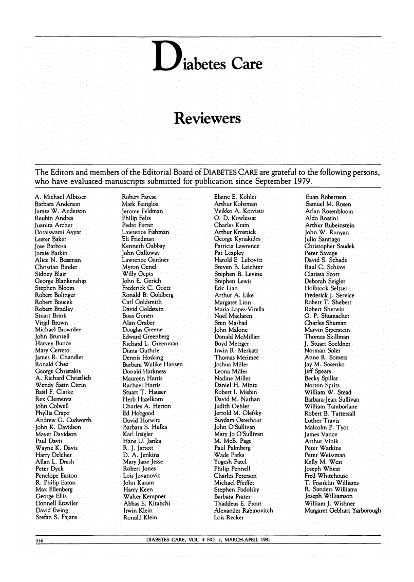 First page of Reviewers
