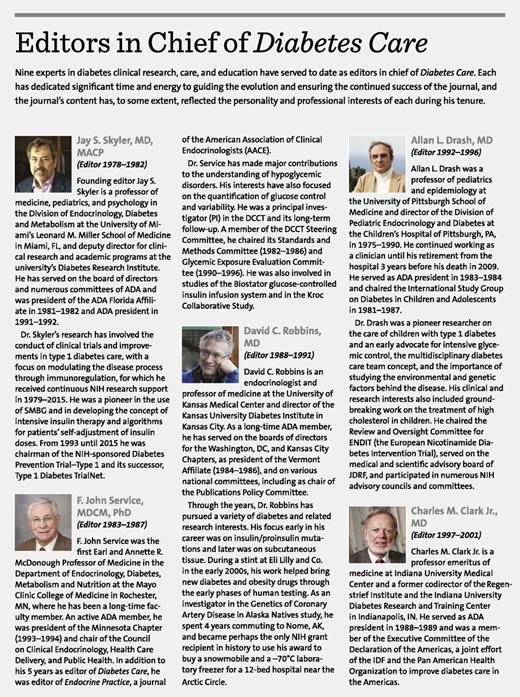 Figure 2. Editors in chief of Diabetes Care.