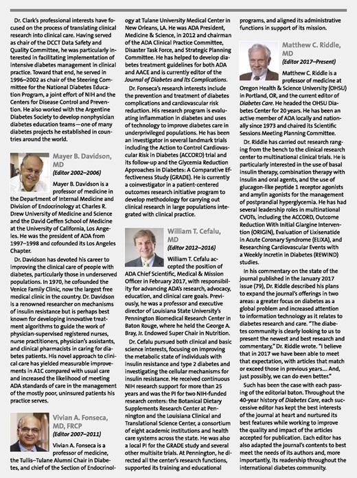 Figure 2. Editors in chief of Diabetes Care.