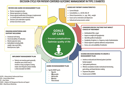 Decision cycle for patient-centered glycemic management in type 2 diabetes. Adapted from Davies et al. (104).