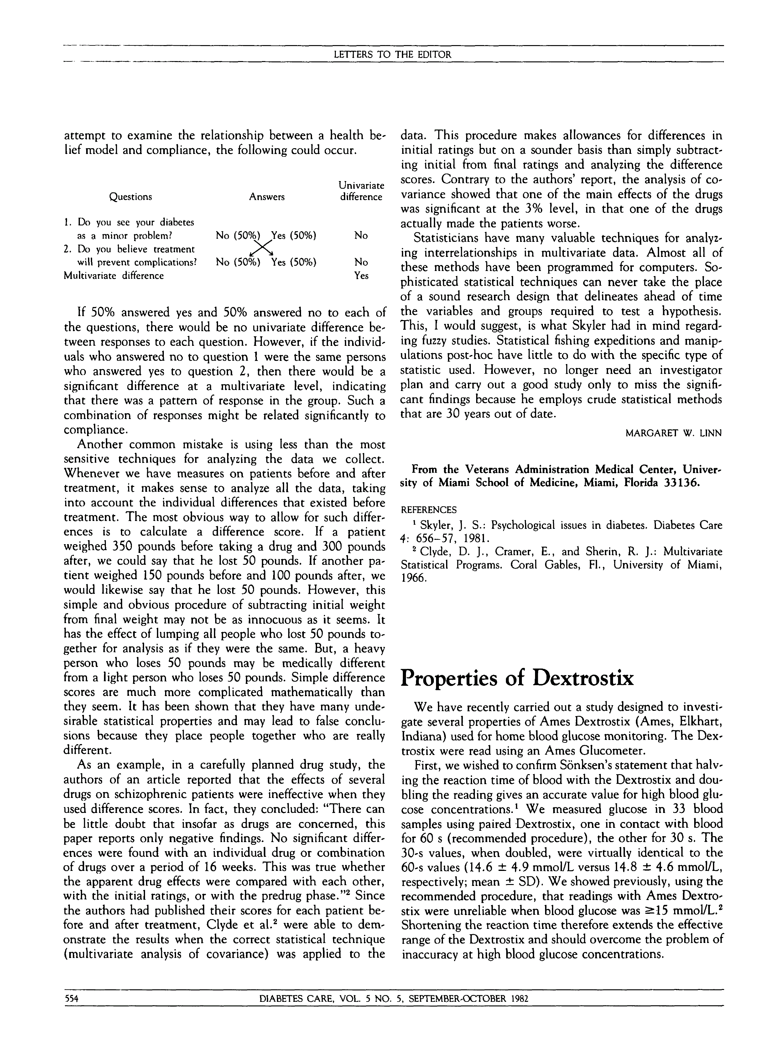 Properties of Dextrostix | Diabetes Care | American Diabetes Association
