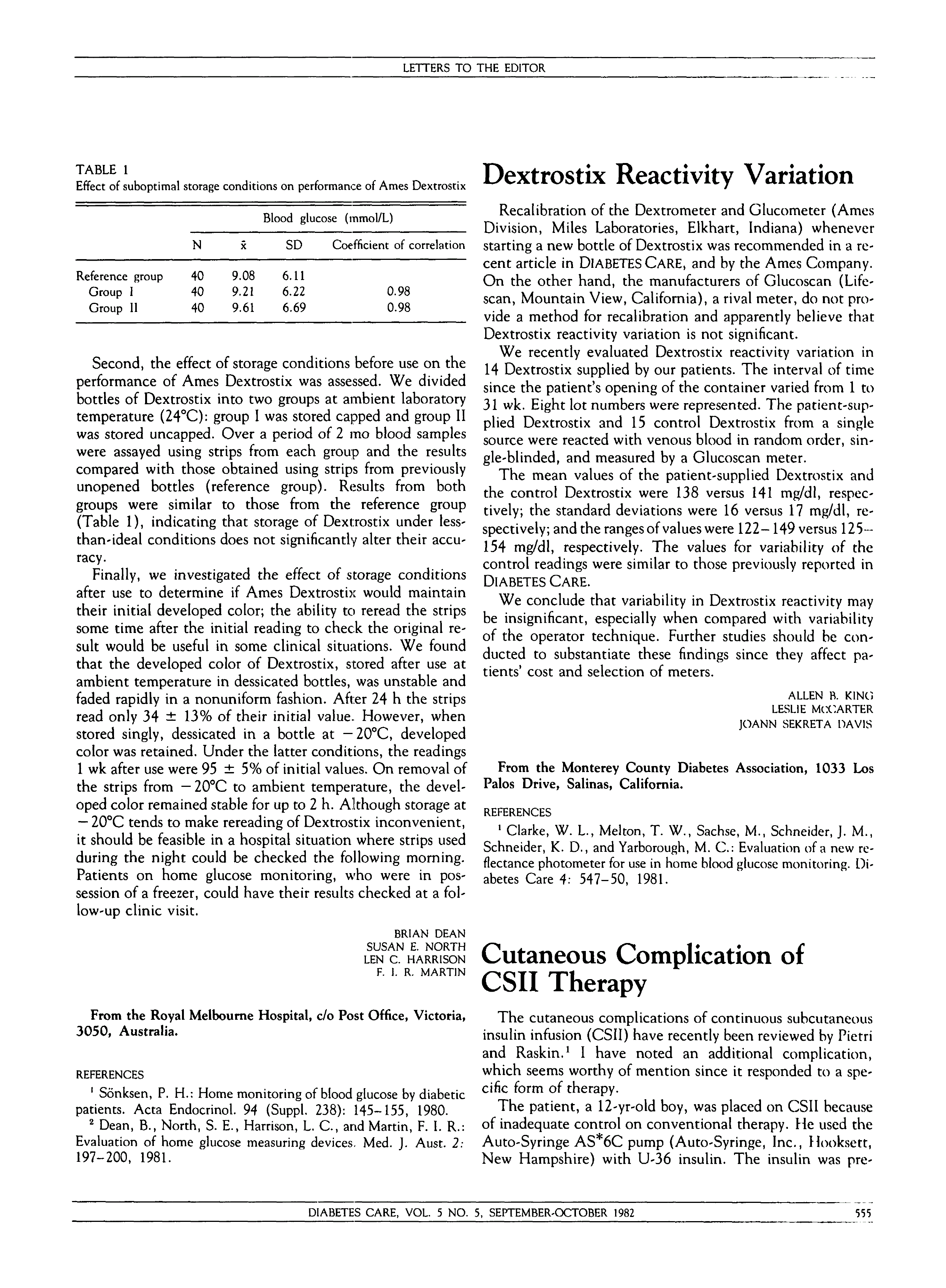 Dextrostix Reactivity Variation | Diabetes Care | American Diabetes ...