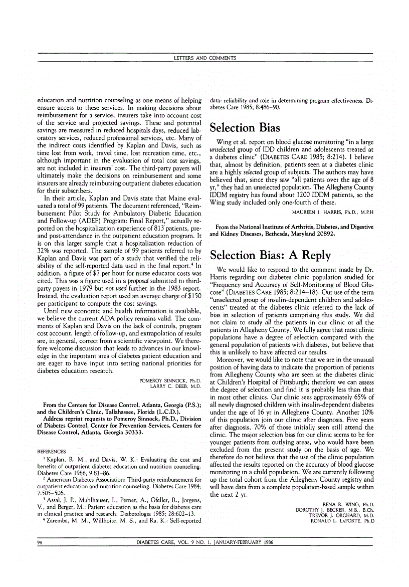 First page of Selection Bias: A Reply
