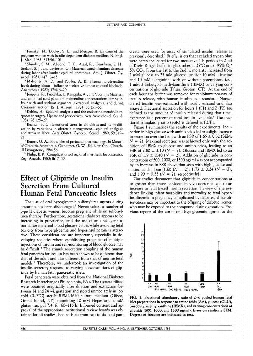First page of Effect of Glipizide on Insulin Secretion From Cultured Human Fetal Pancreatic Islets