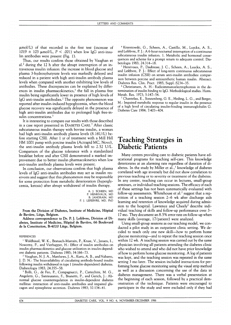 First page of Teaching Strategies in Diabetic Patients