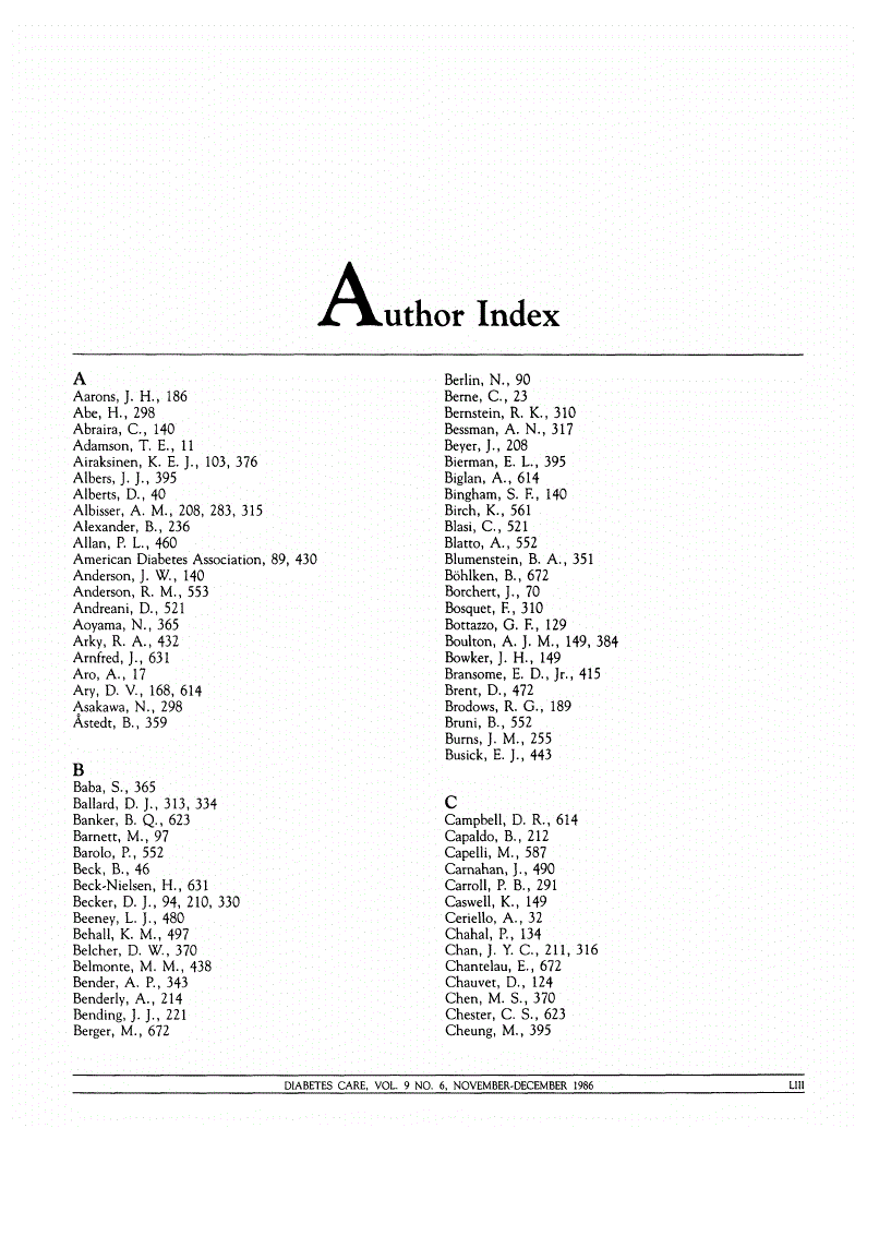 First page of Author Index