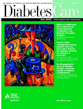 Diabetes Care Cover Image for Volume 26, Issue 4