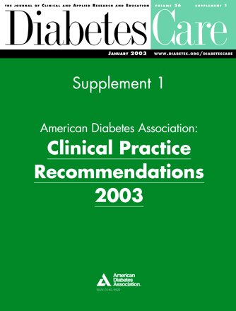 Diabetes Care Cover Image for Volume 26, Issue suppl_1