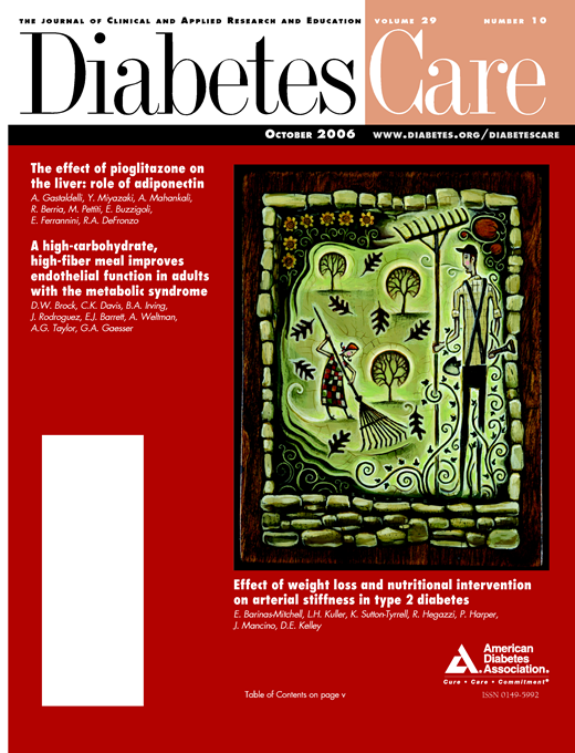Diabetes Care Cover Image for Volume 29, Issue 10