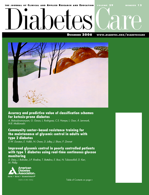 Diabetes Care Cover Image for Volume 29, Issue 12