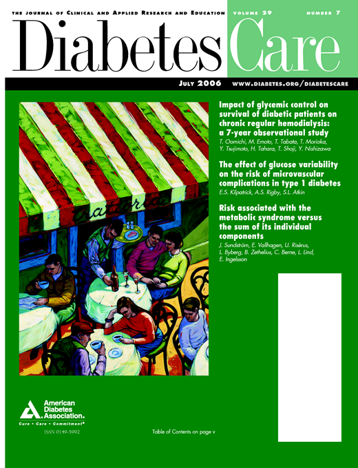 Diabetes Care Cover Image for Volume 29, Issue 7
