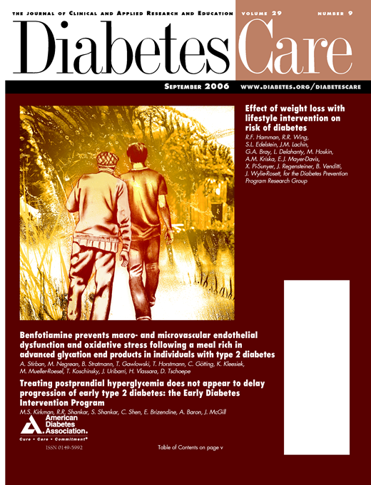Diabetes Care Cover Image for Volume 29, Issue 9