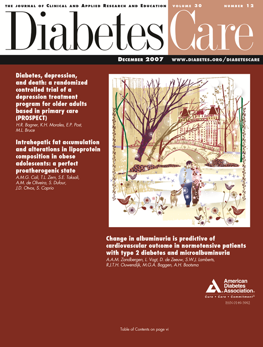 Diabetes Care Cover Image for Volume 30, Issue 12