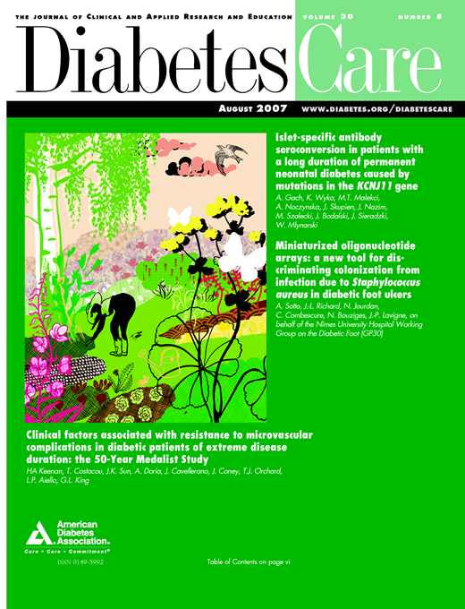 Diabetes Care Cover Image for Volume 30, Issue 8