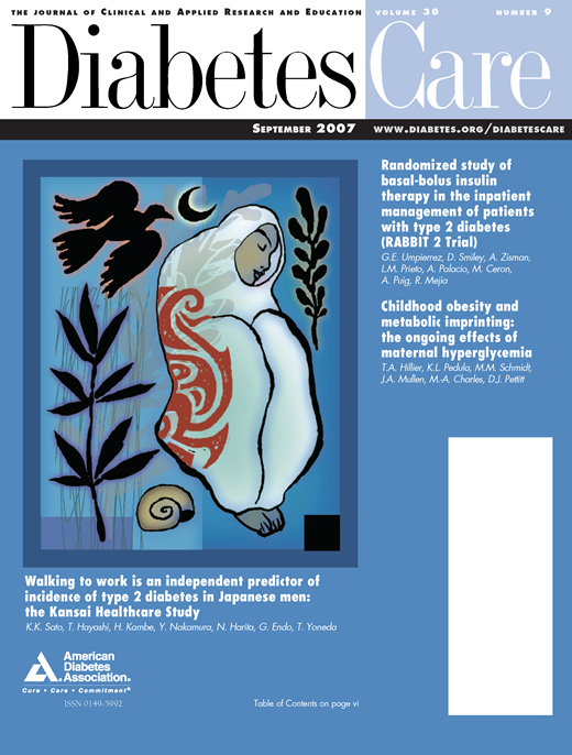 Diabetes Care Cover Image for Volume 30, Issue 9