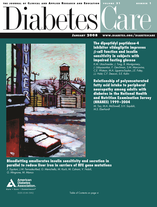 Diabetes Care Cover Image for Volume 31, Issue 1