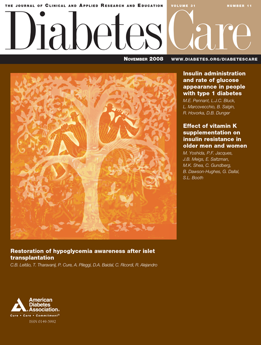 Diabetes Care Cover Image for Volume 31, Issue 11