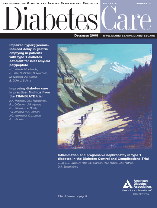 Diabetes Care Cover Image for Volume 31, Issue 12