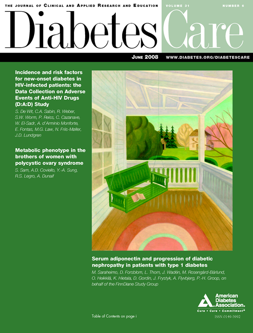 Diabetes Care Cover Image for Volume 31, Issue 6