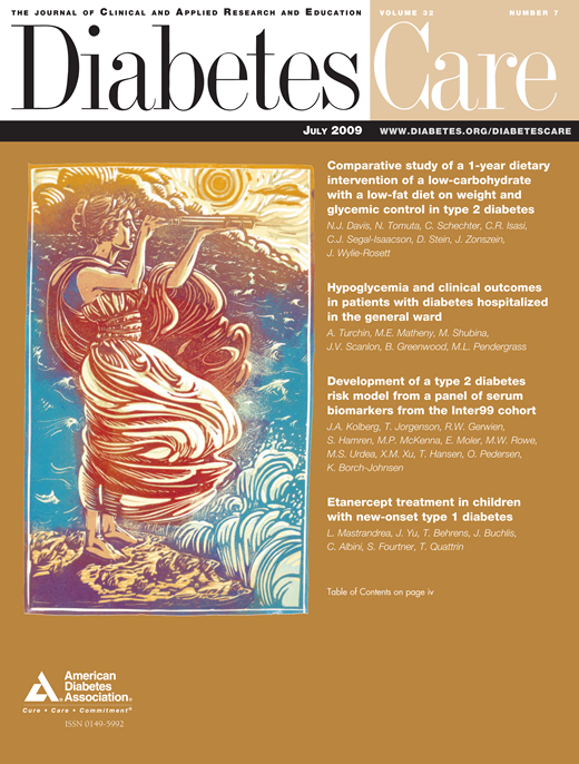 Diabetes Care Cover Image for Volume 32, Issue 7