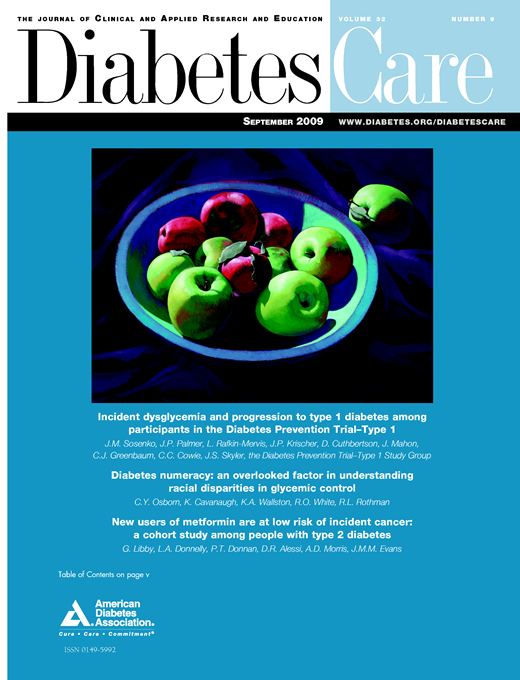Diabetes Care Cover Image for Volume 32, Issue 9