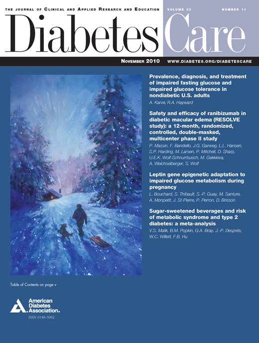 Diabetes Care Cover Image for Volume 33, Issue 11